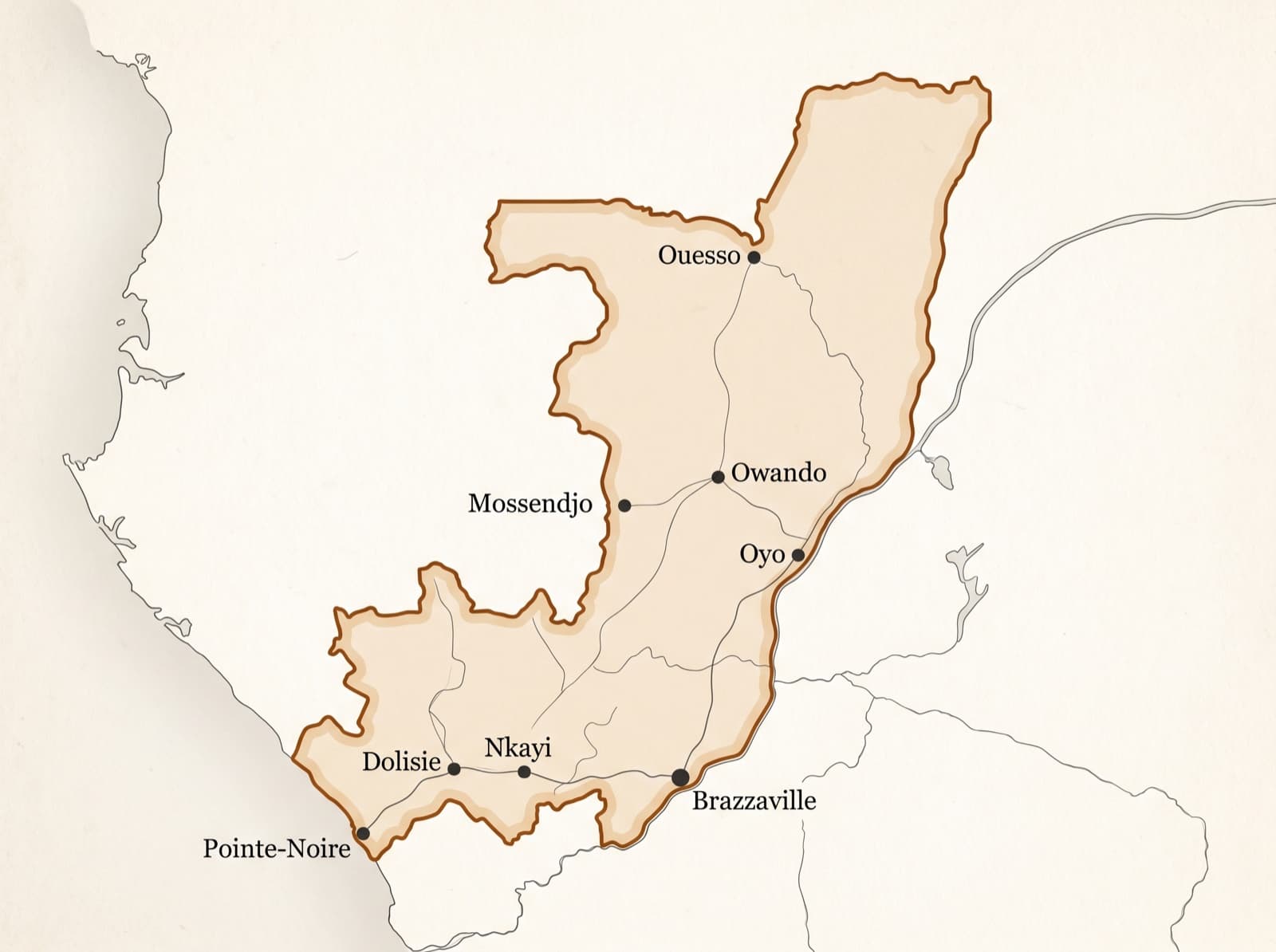 Carte des marchés couverts par Zando en République du Congo